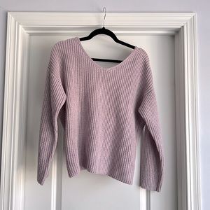 ASTR Lilac Tie-Knot Back Sweater